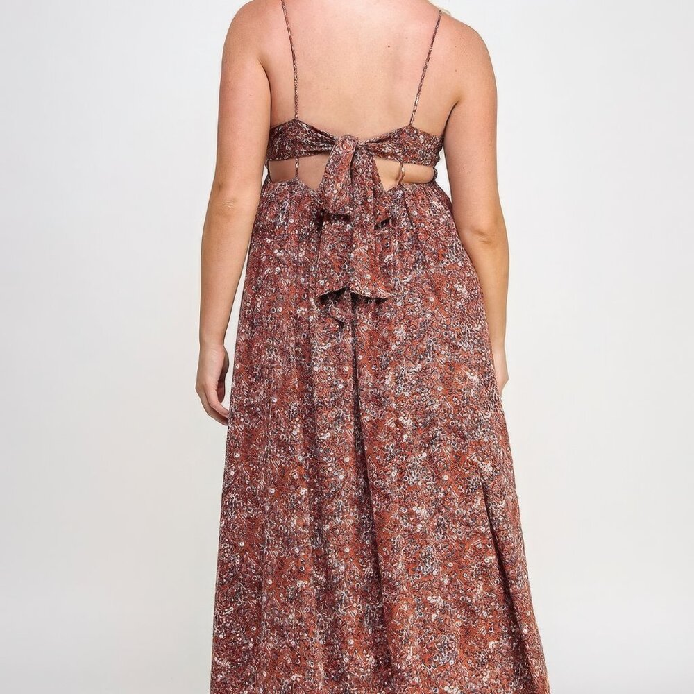 Floral Maxi Dress - RUST - Picture 4 of 5